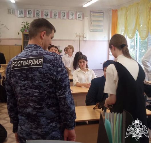 В городах и районах Оренбуржья сотрудники Росгвардии провели «Уроки мужества» для старшеклассников
